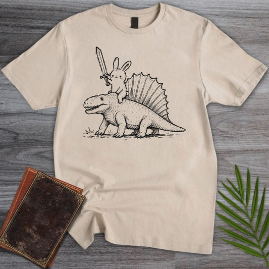 T-Shirt Sand / S Dimetrodon Riding Bunny T-Shirt
