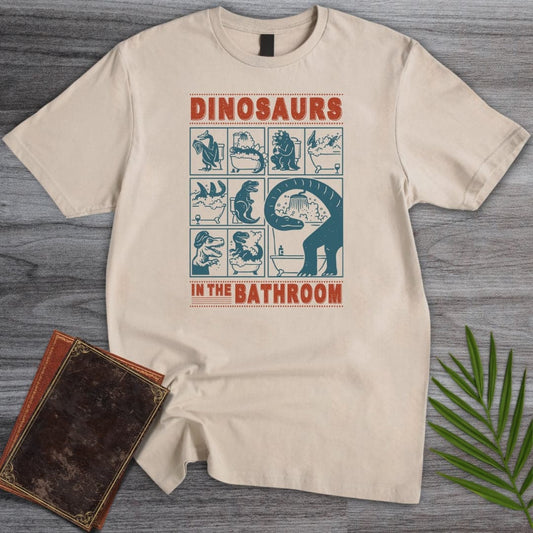 T-Shirt Sand / S Dino's in the Bathroom T-Shirt