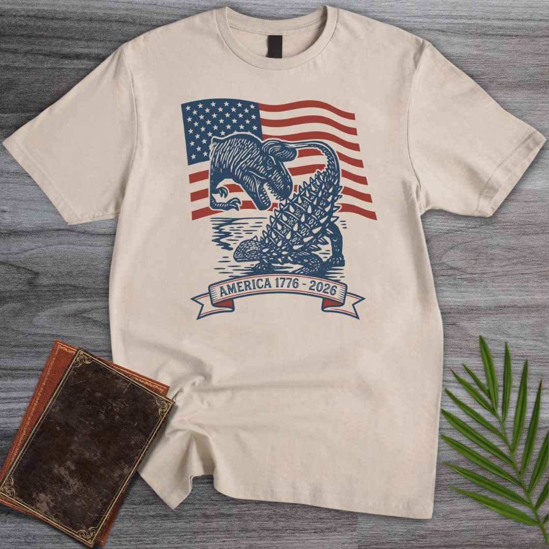 T-Shirt Sand / S Dinosaur Battle Americas 250th T-Shirt