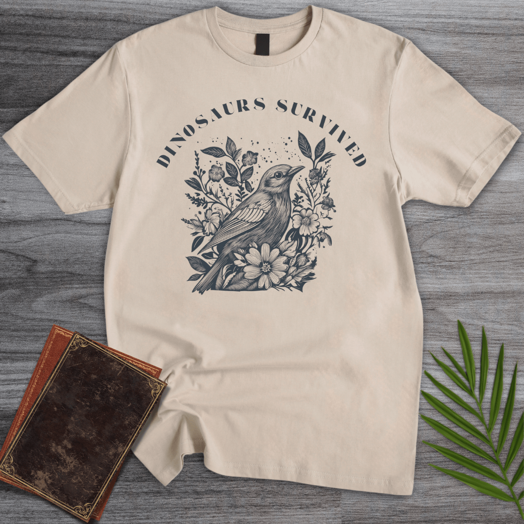 T-Shirt Sand / S Dinosaurs Survived Bird T-Shirt