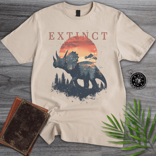 T-Shirt Sand / S Extinct Triceratops Silhouette T-Shirt