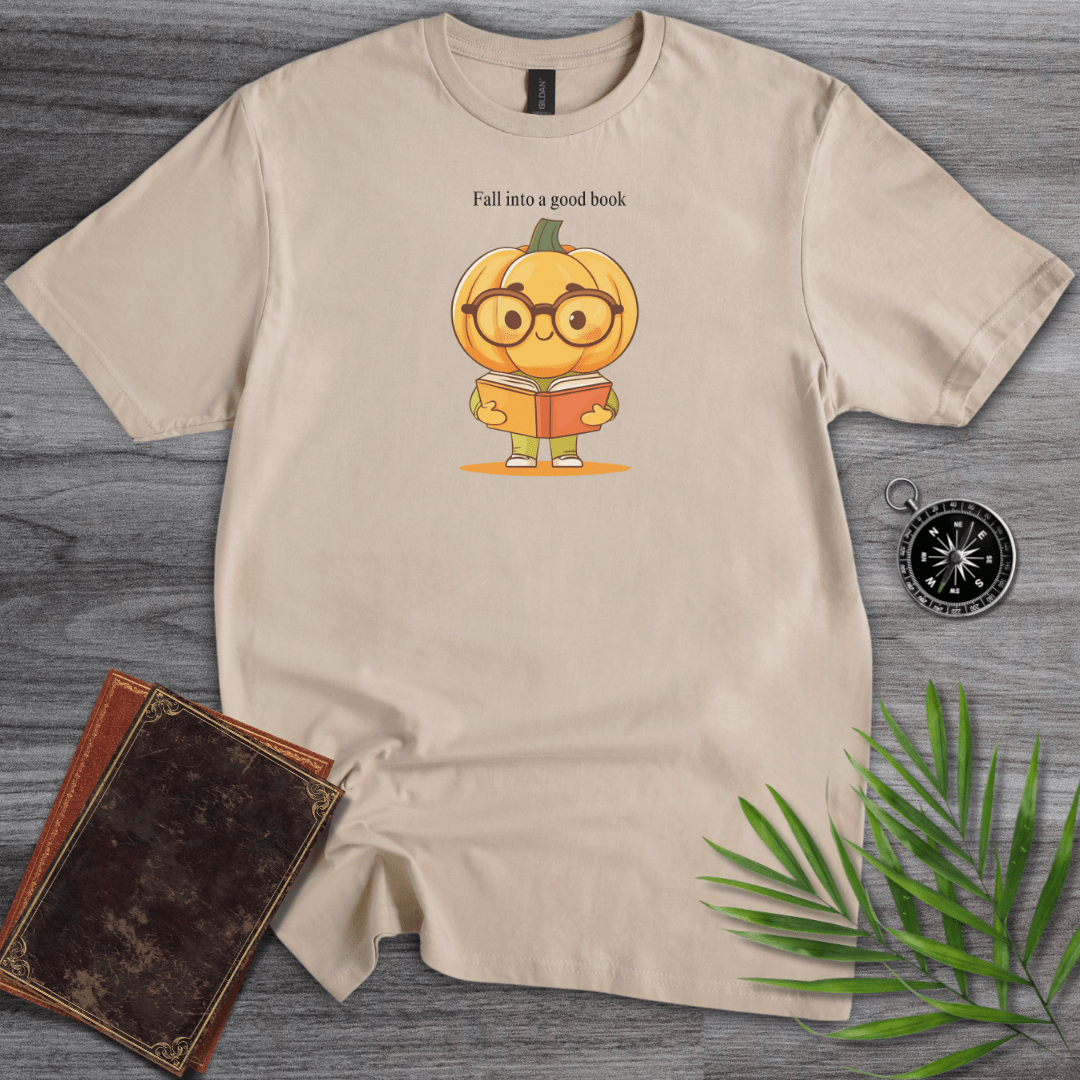 T-Shirt Sand / S Fall Into a Good Book, Graphic T-Shirt