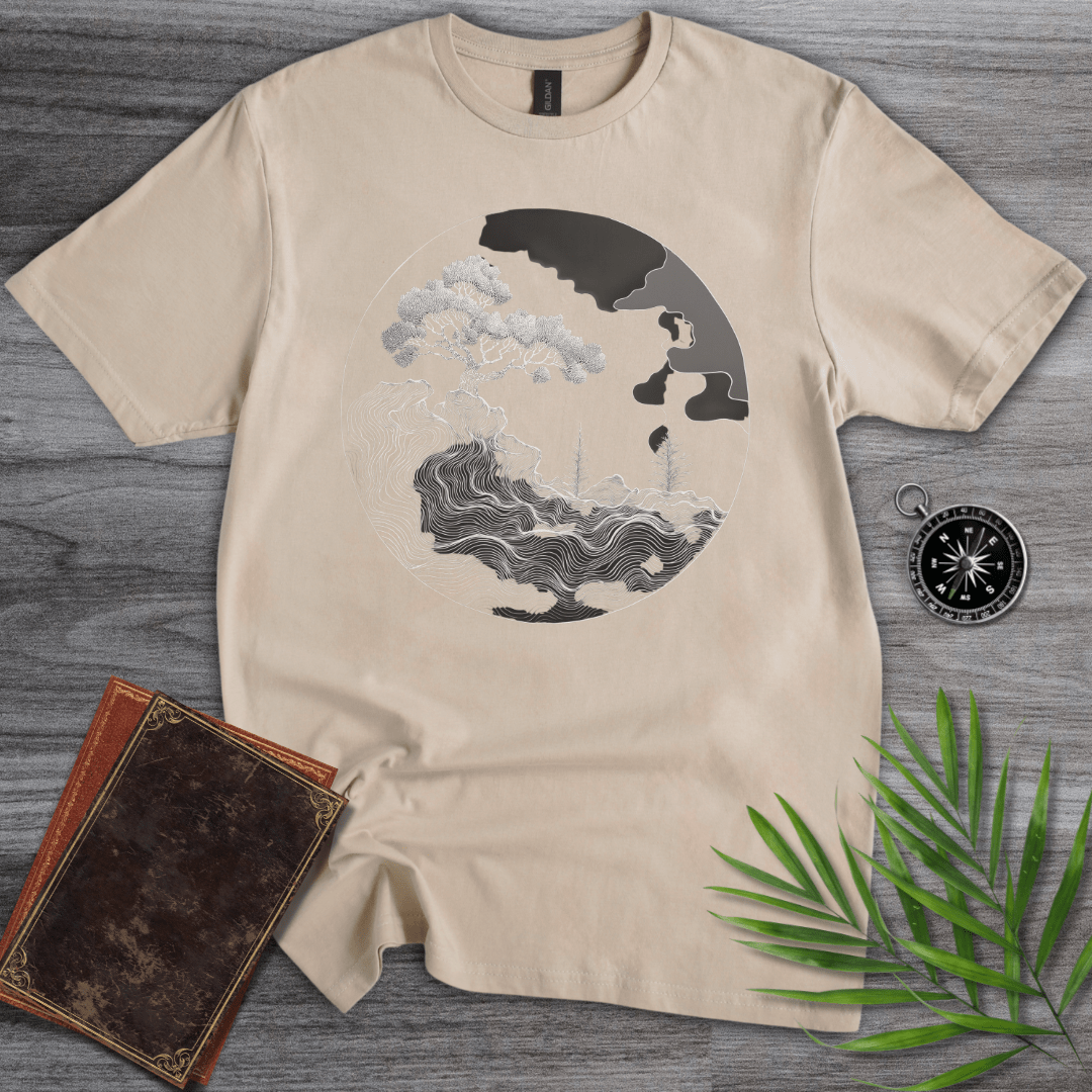 T-Shirt Sand / S Geography: Earth & Environment Line Art T-Shirt