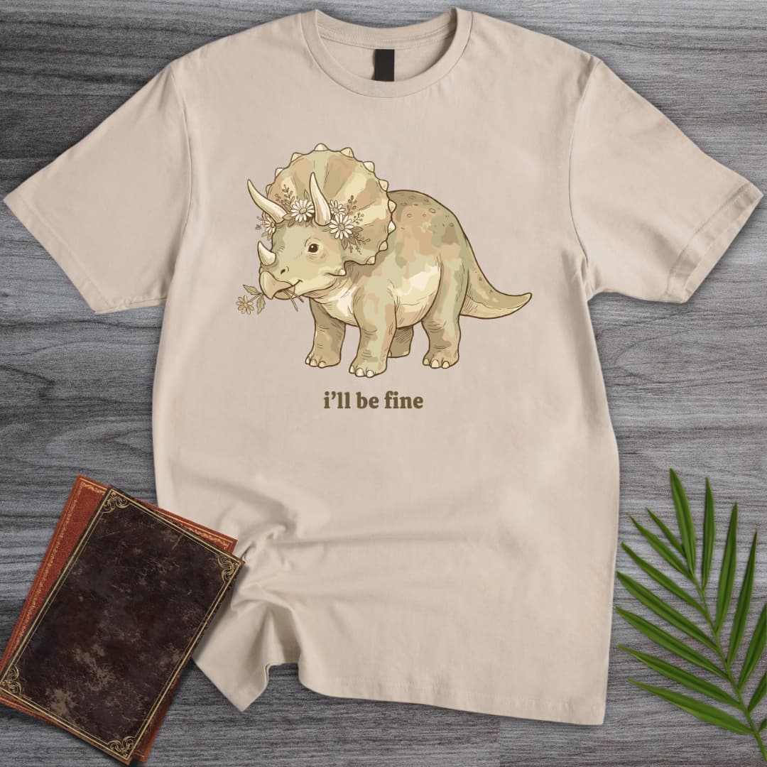 T-Shirt Sand / S Grazing Triceratops T-Shirt