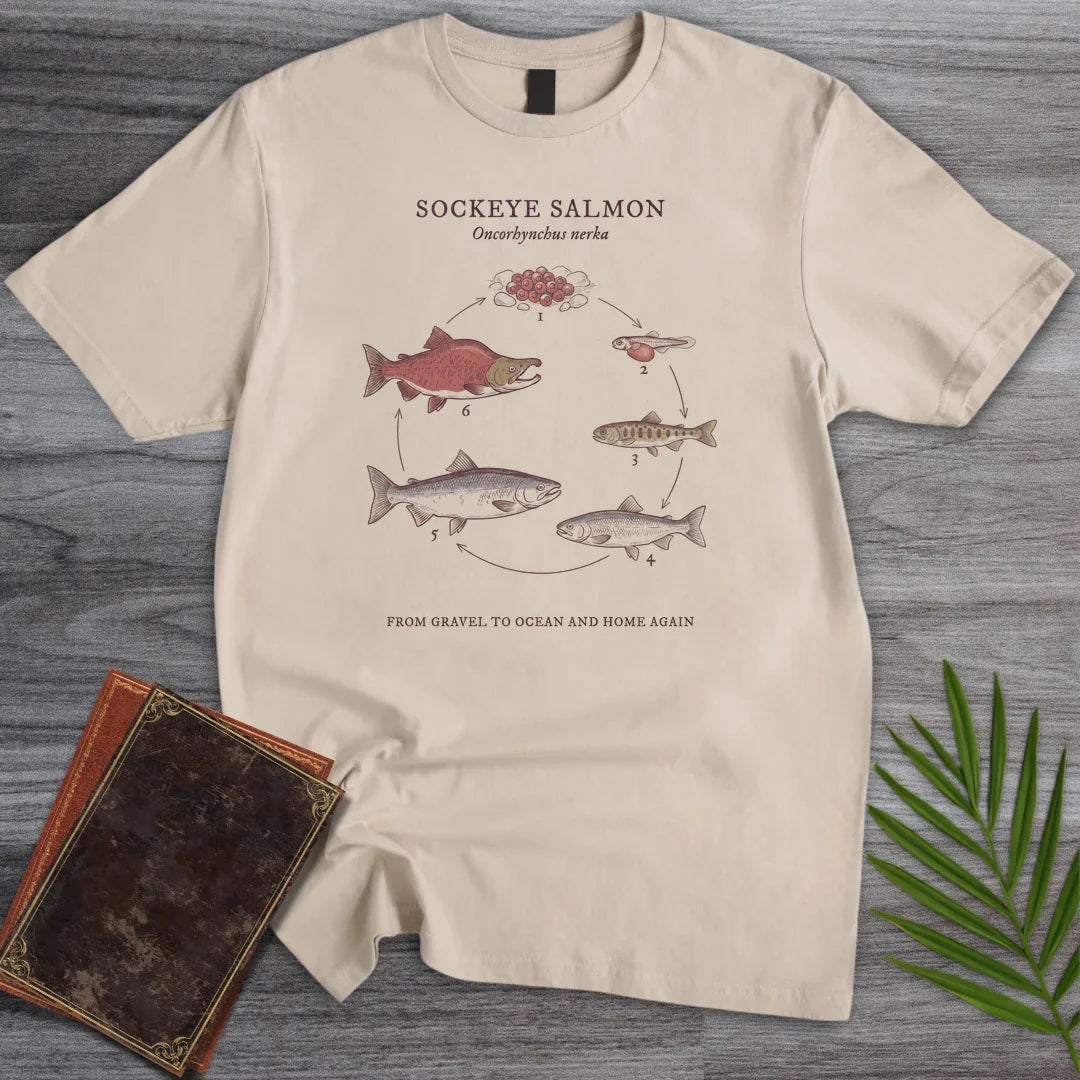 T-Shirt Sand / S Homeward Sockeye Salmon T-Shirt