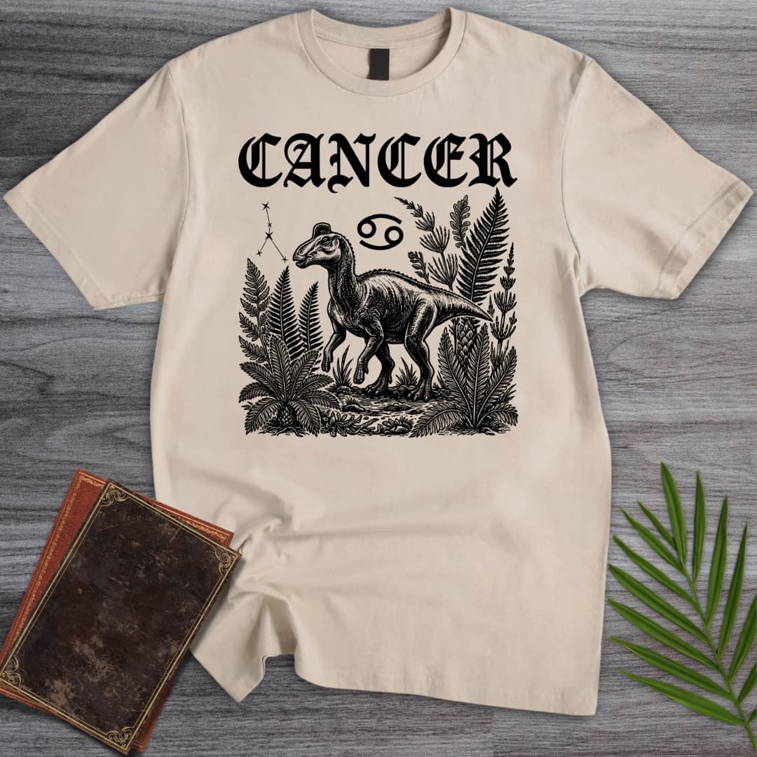 T-Shirt Sand / S Horoscope: Maiasaura Cancer T-Shirt