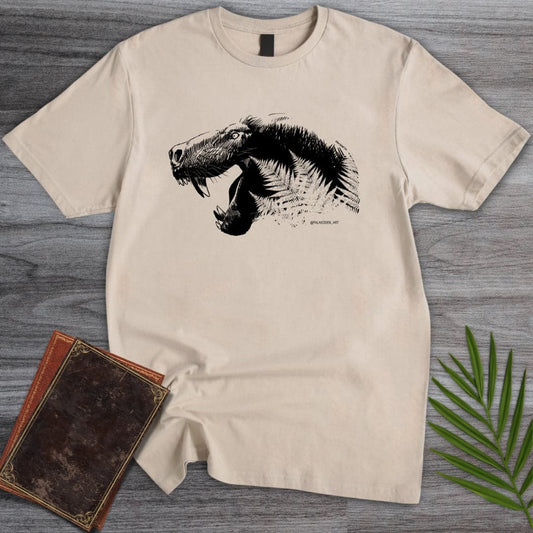 T-Shirt Sand / S Inostrancevia Sabre-Toothed Cat T-Shirt (palaeoden_art)