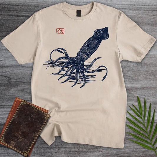 T-Shirt Sand / S Japanese Tusoteuthis Colossal Squid T-Shirt
