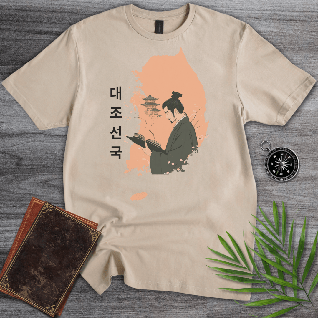 T-Shirt Sand / S Joseon Scholar: South Korea Graphic T-Shirt