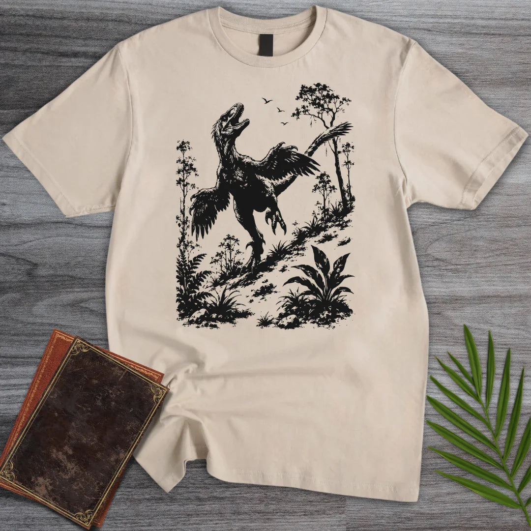 T-Shirt Sand / S Jungle Roaming Deinonychus T-Shirt