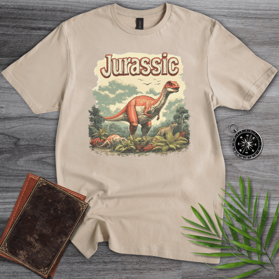 T-Shirt Sand / S Jurassic Dinosaur Typography Graphic T-Shirt