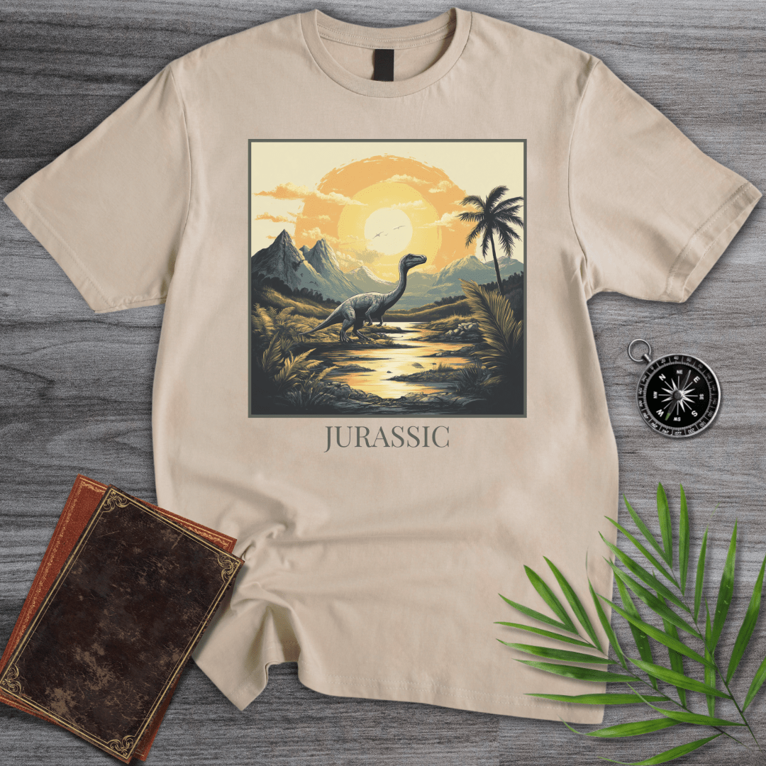 T-Shirt Sand / S Jurassic Theropod at Dawn T-Shirt