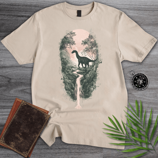 T-Shirt Sand / S Jurassic Waterfall Forest T-Shirt