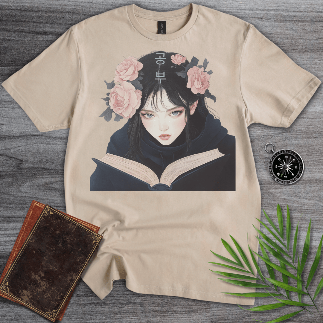 T-Shirt Sand / S Korean Study Girl Graphic T-Shirt