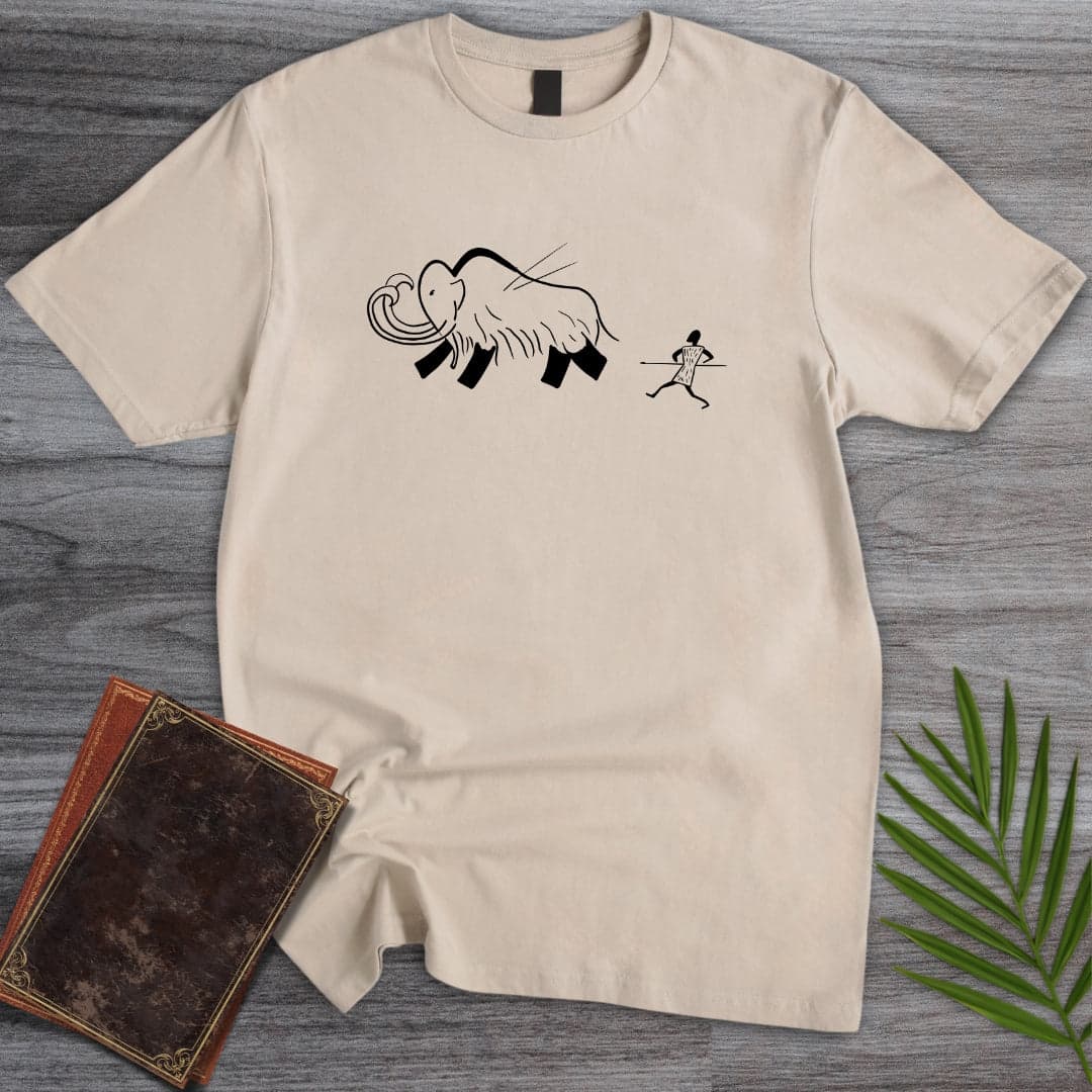 T-Shirt Sand / S Mammoth Hunt Cave Painting T-Shirt