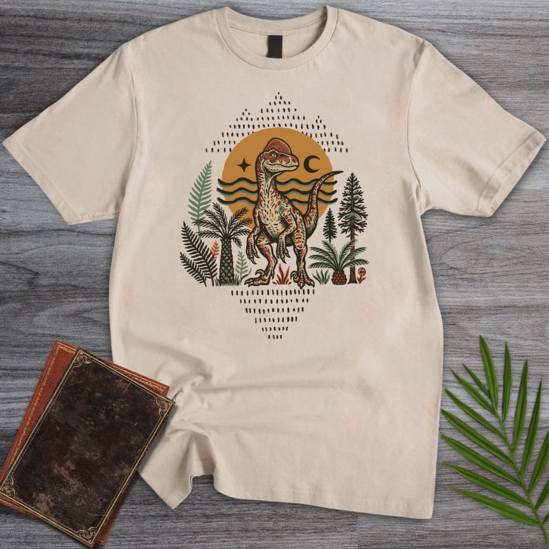 T-Shirt Sand / S Mesozoic Deinonychus Wanderlust T-Shirt