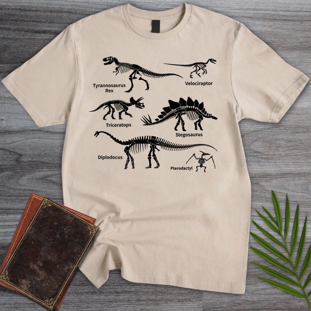 T-Shirt Sand / S Minimalist Dino Education T-Shirt
