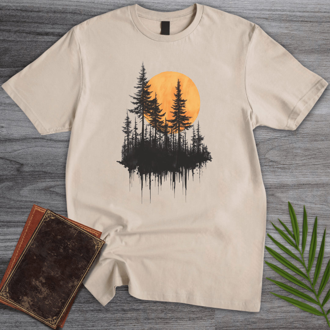 T-Shirt Sand / S Minimalist Pine & Sun Forest T-Shirt