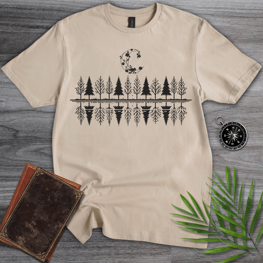 T-Shirt Sand / S Minimalist Tree & Moon T-Shirt