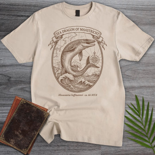 T-Shirt Sand / S Mosasaurus Scrimshaw Breaching T-Shirt