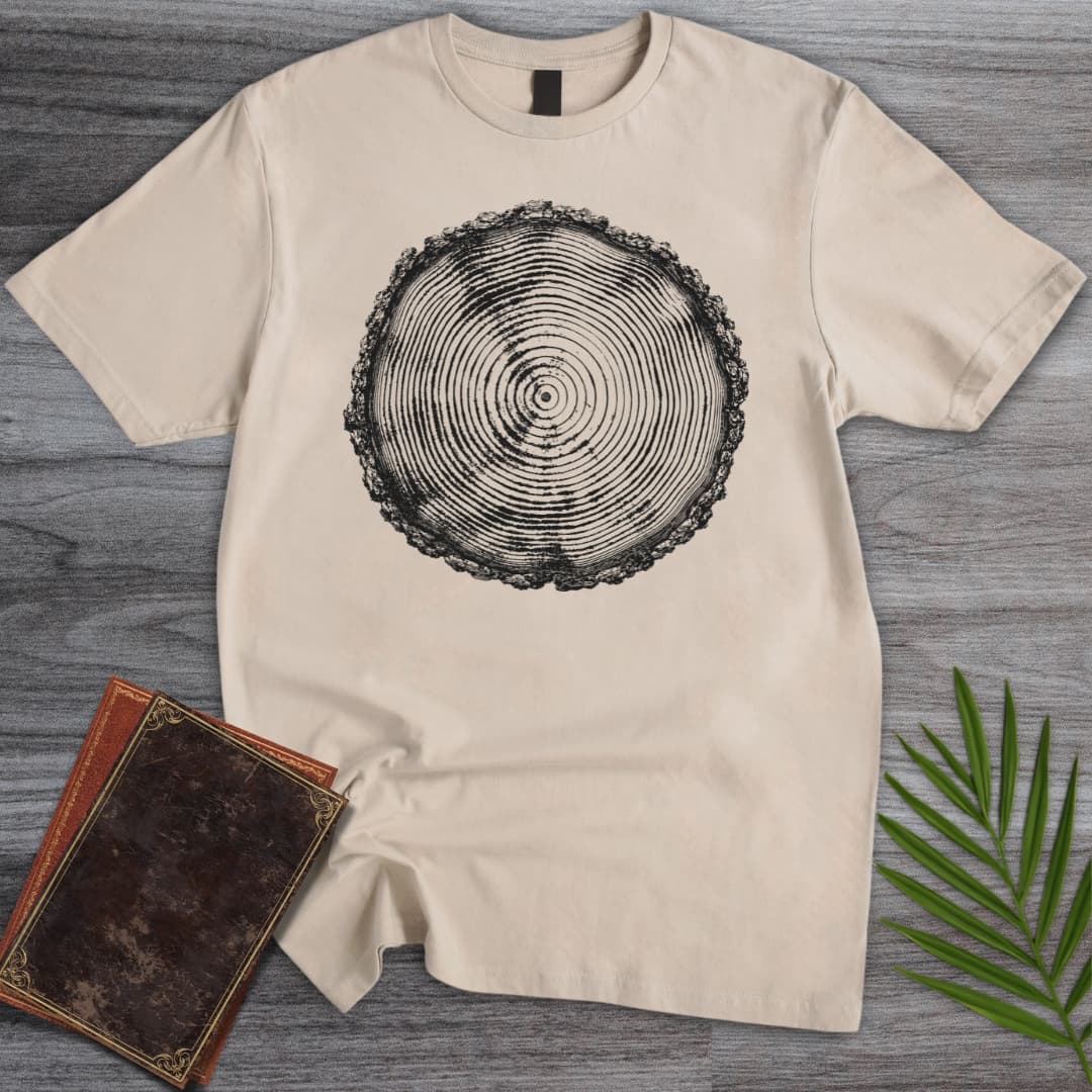 T-Shirt Sand / S Natural Time Tree Ring T-Shirt
