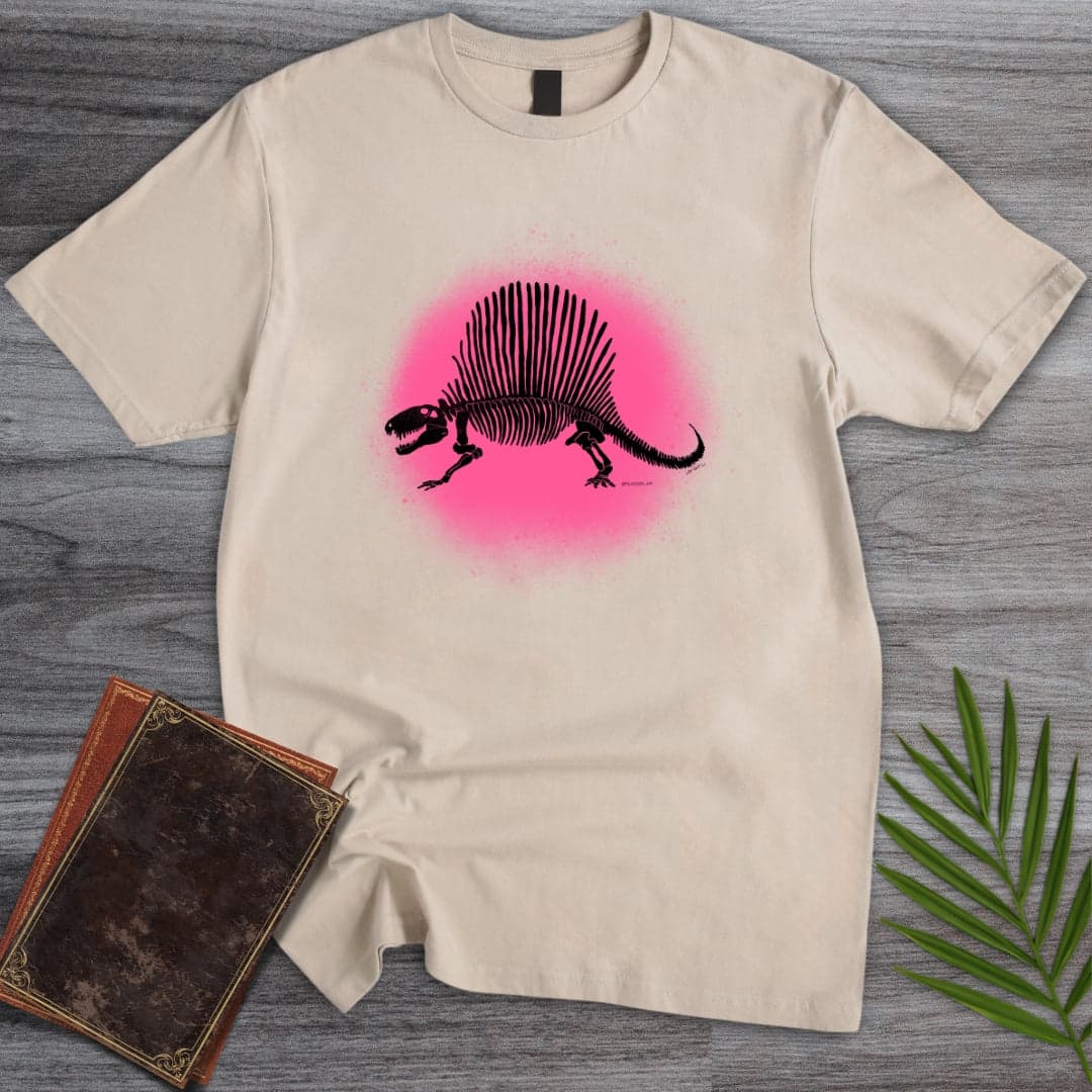 T-Shirt Sand / S Neon Sail Dimetrodon T-Shirt (palaeoden_art)