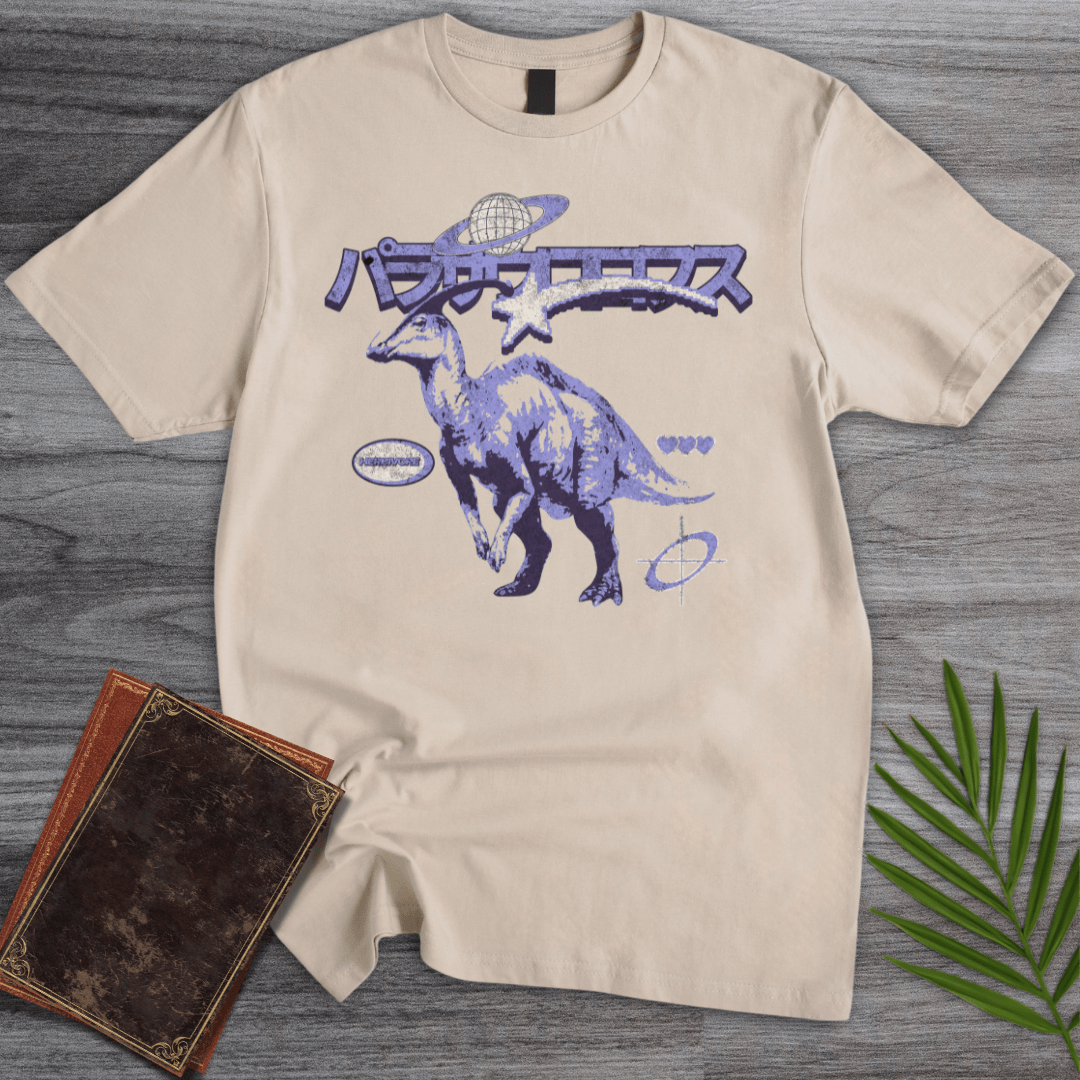 T-Shirt Sand / S Old Vintage Japanese Parasaurolophus T-Shirt