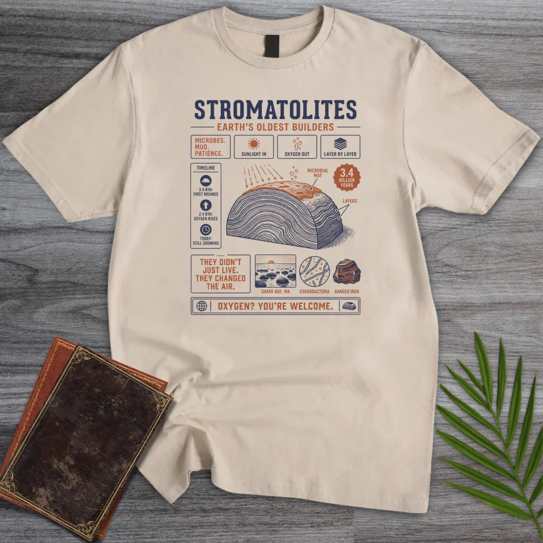 T-Shirt Sand / S Oldest Builders Stromatolites T-Shirt