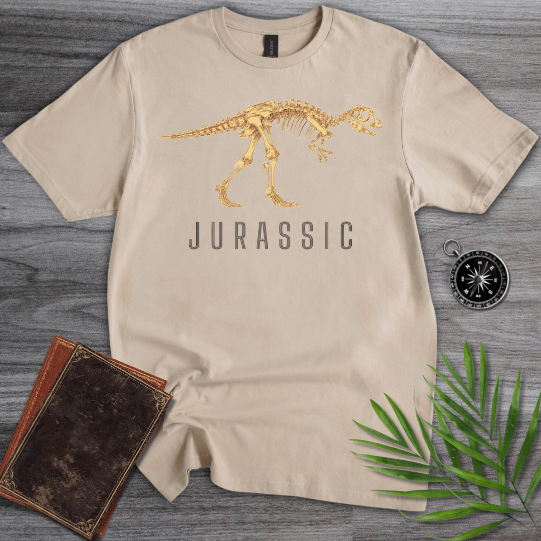 T-Shirt Sand / S Paleontology Dinosaur Skeleton, Jurassic Era T-Shirt