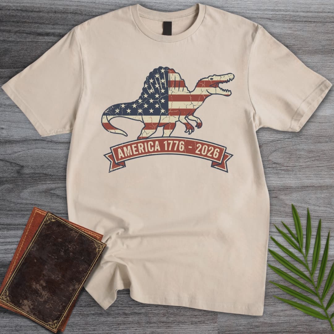 T-Shirt Sand / S Patriotic Spinosaurus Americas 250th T-Shirt