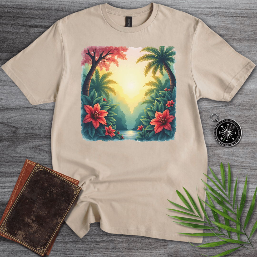 T-Shirt Sand / S Prehistoric Paleo Flower Environment T-Shirt