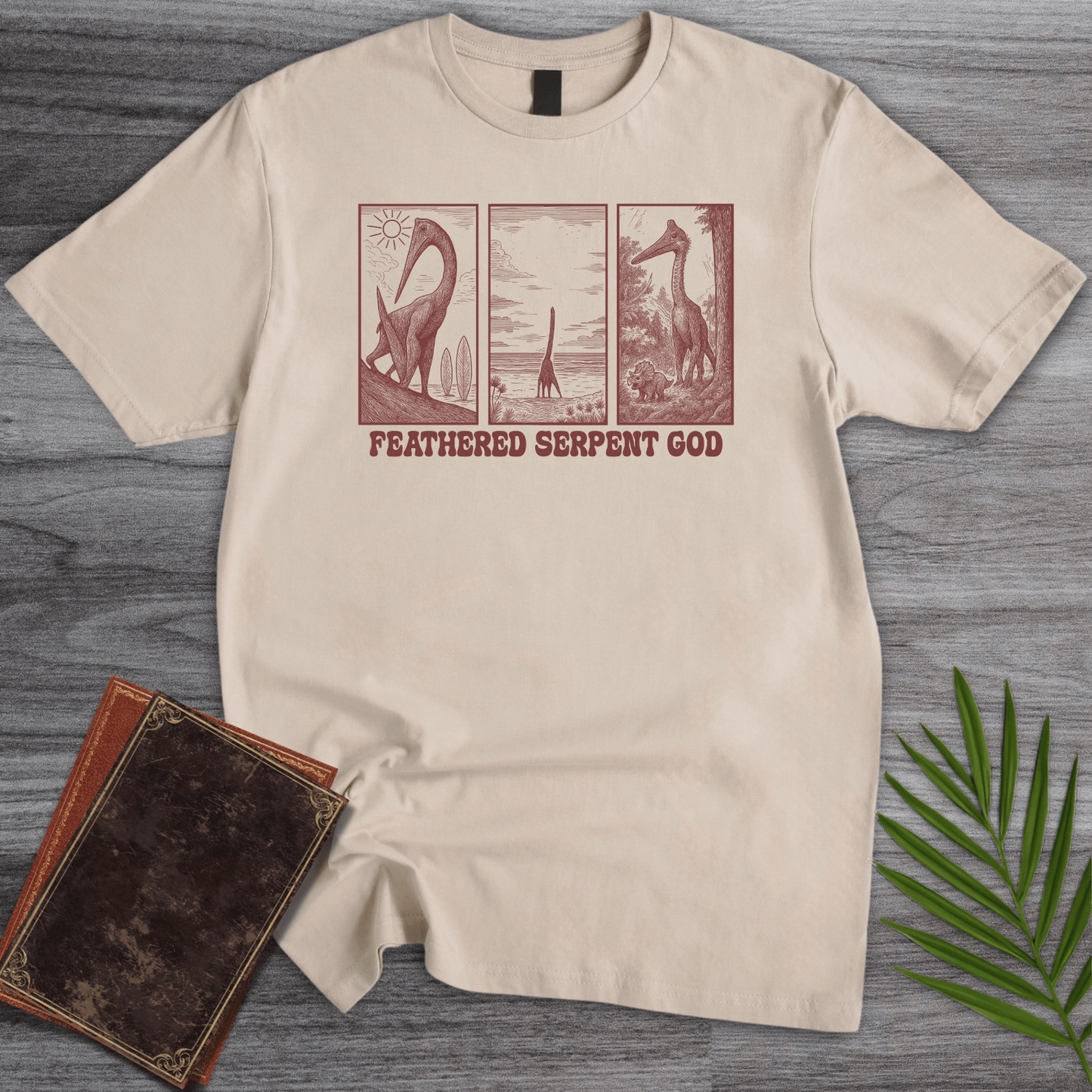 T-Shirt Sand / S Quetzalcoatlus Feathered God T-Shirt