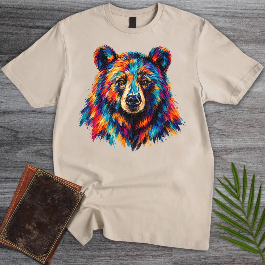 T-Shirt Sand / S Rainbow Grizzly Bear T-Shirt