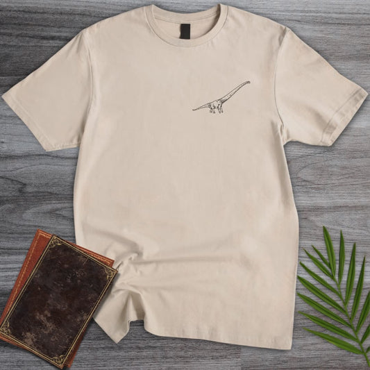 T-Shirt Sand / S Simple Mamenchisaurus Lineart T-Shirt
