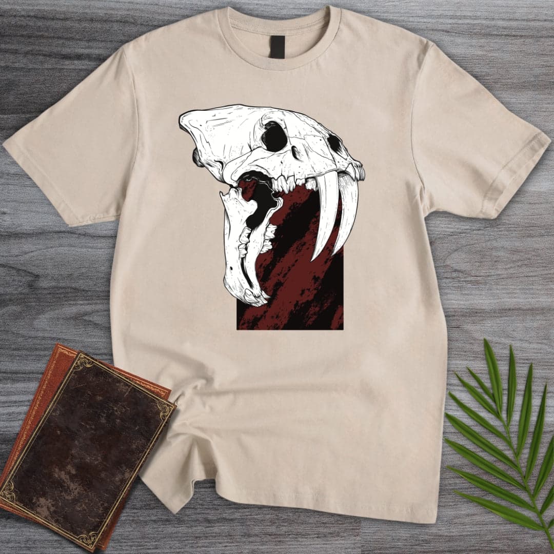 T-Shirt Sand / S Smilodon fatalis "not a tiger" T-Shirt (farkas.art)