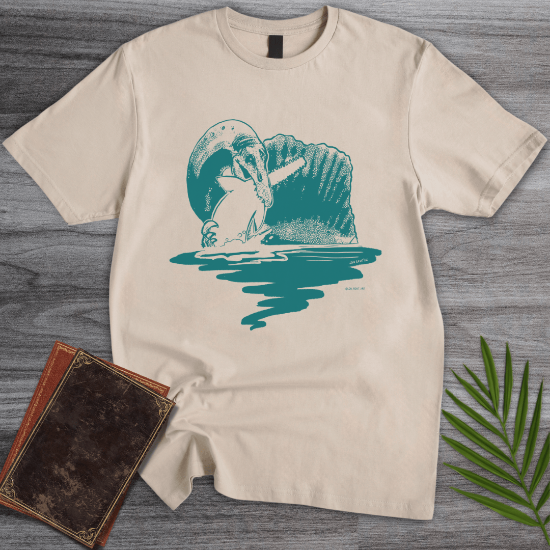 T-Shirt Sand / S Spinosaurus, King of Kingfishers T-Shirt (palaeoden_art)