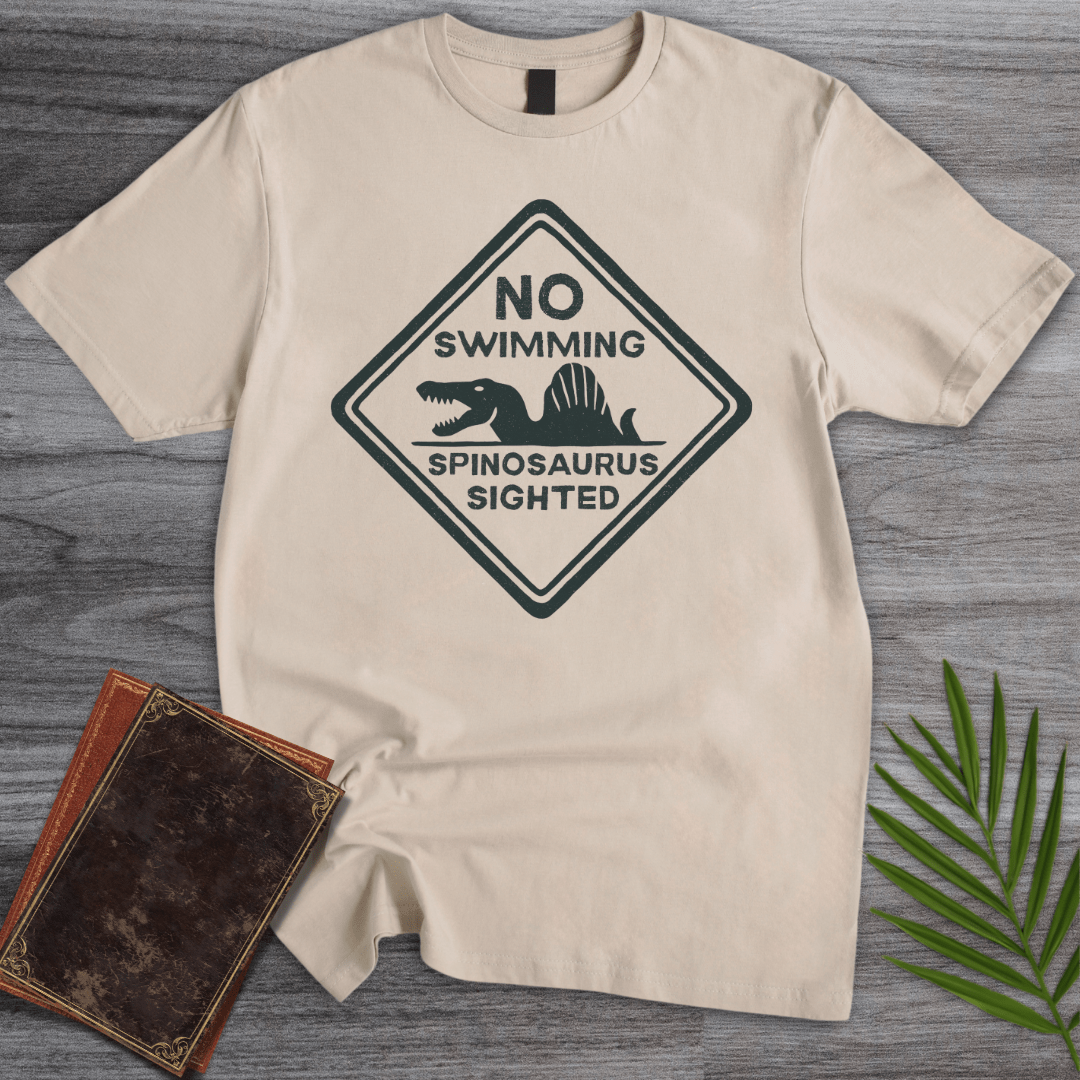 T-Shirt Sand / S Spinosaurus Swimming Danger T-Shirt