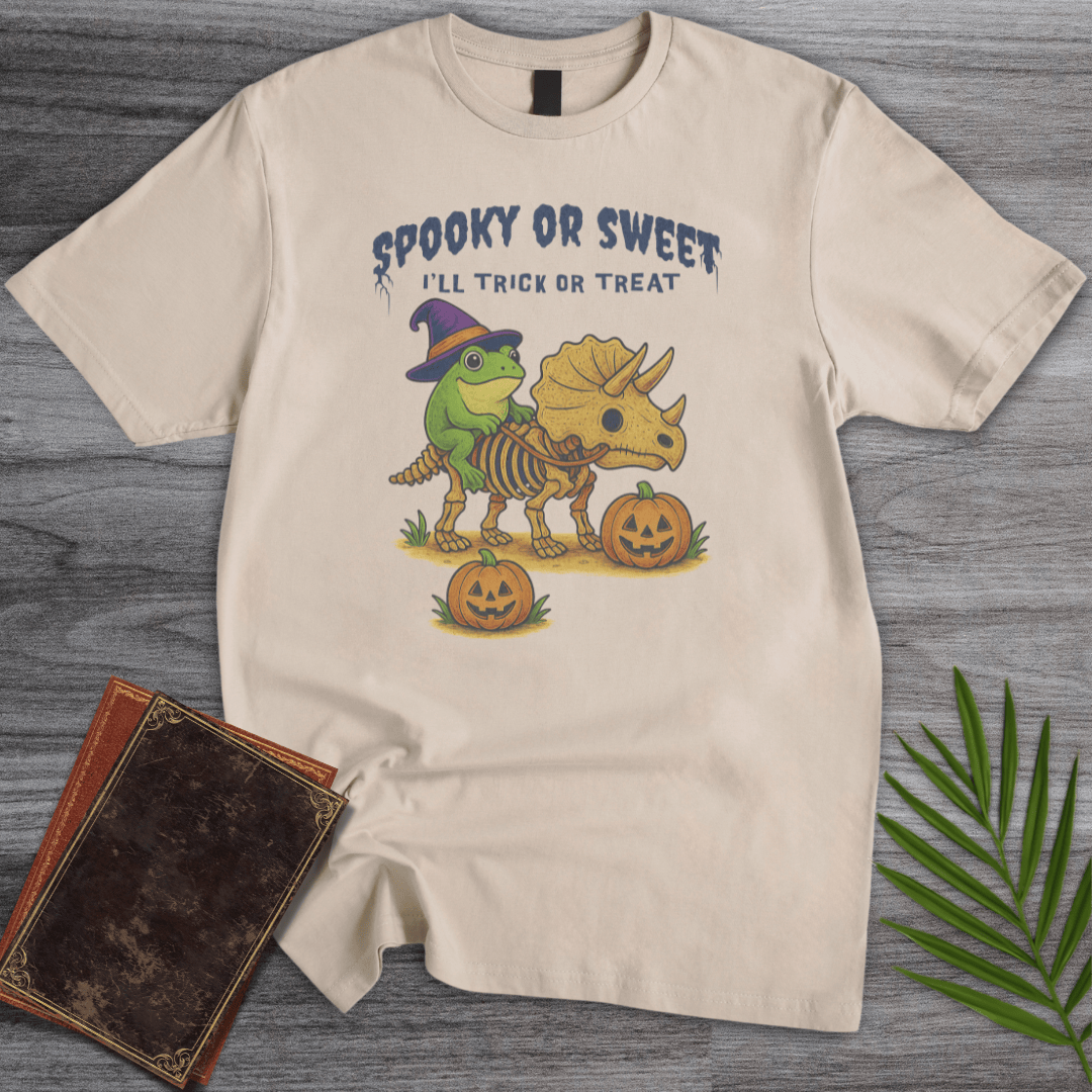 T-Shirt Sand / S Spooky or Sweet Trick or Treat T-Shirt