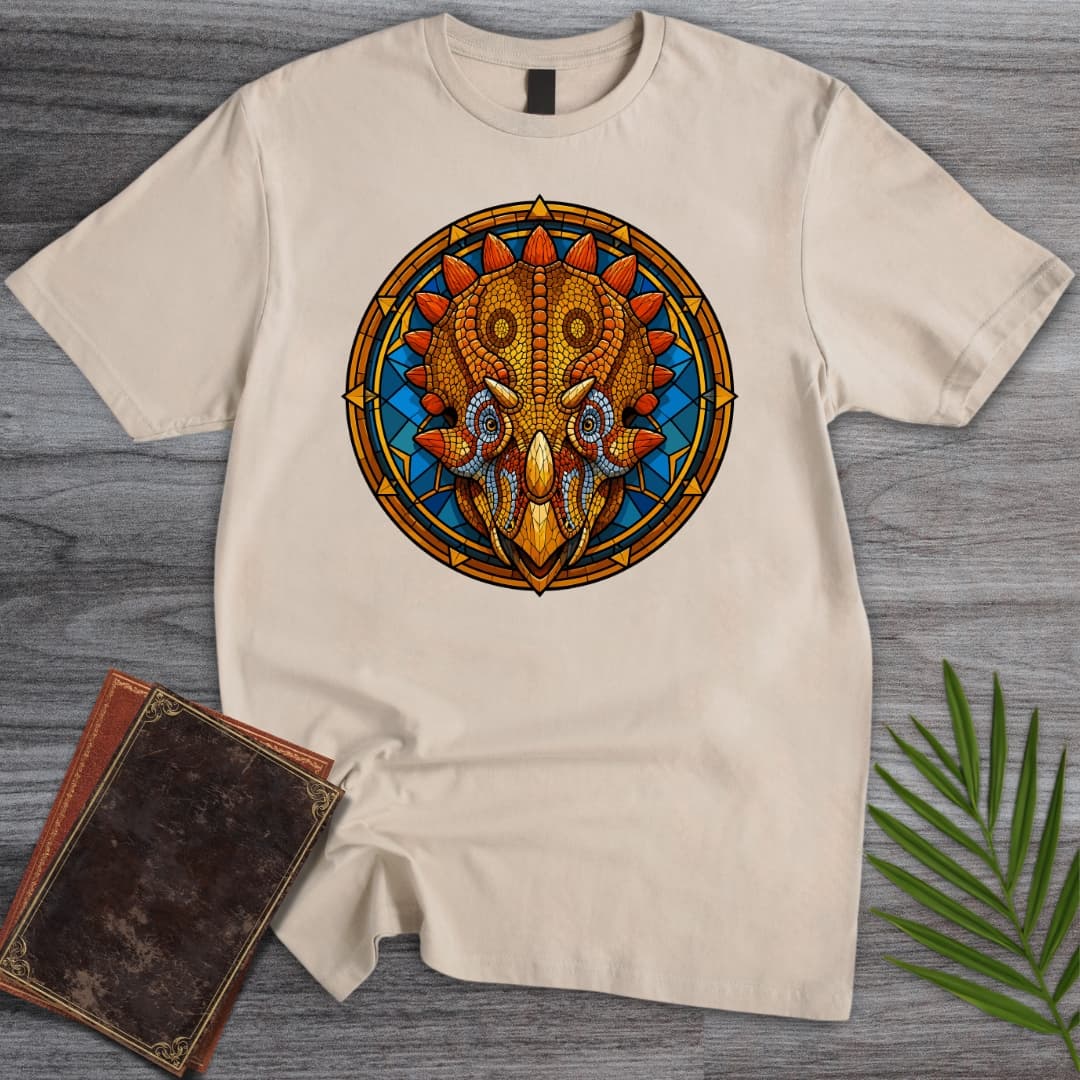 T-Shirt Sand / S Stained Glass Regaliceratops T-Shirt