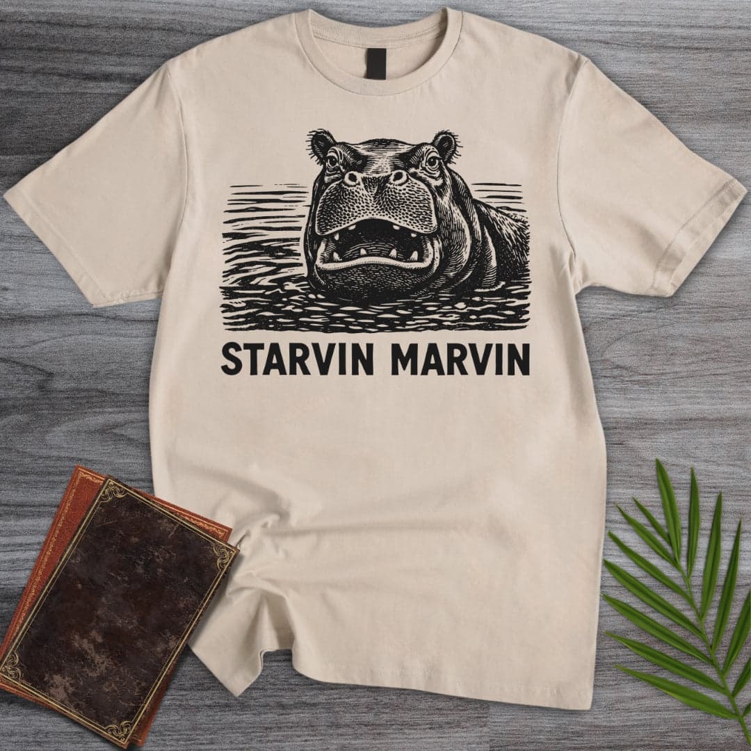 T-Shirt Sand / S Starvin' Hippo Marvin T-Shirt