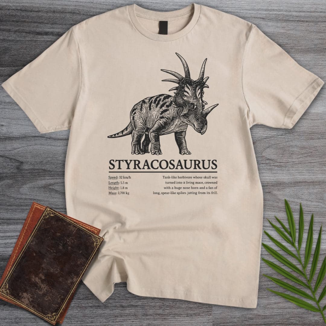 T-Shirt Sand / S Styracosaurus Spiked Lizard T-Shirt