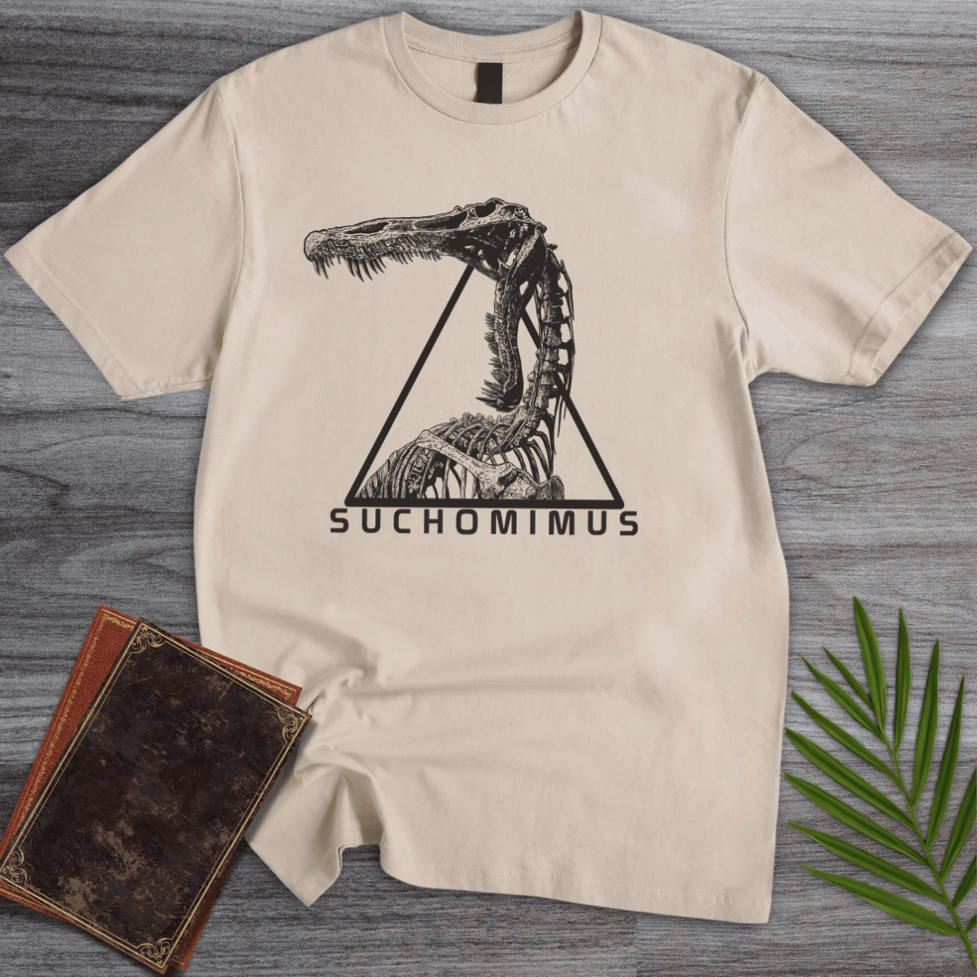 T-Shirt Sand / S Suchomimus Ferocious Giant Crocodile T-Shirt (farkas.art)