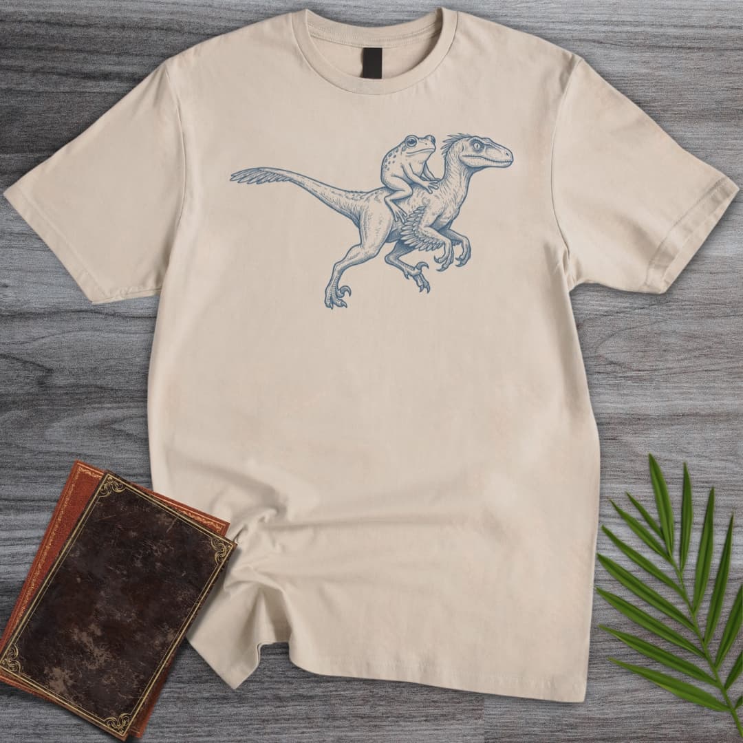 T-Shirt Sand / S Swift Frog Velociraptor T-Shirt