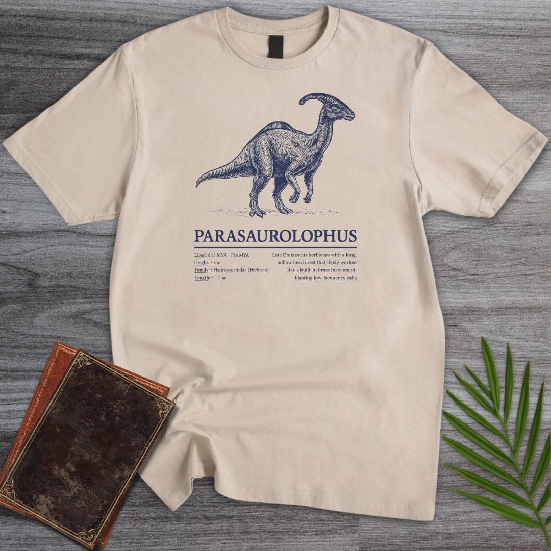 T-Shirt Sand / S The Duck-Billed Parasaurolophus T-Shirt