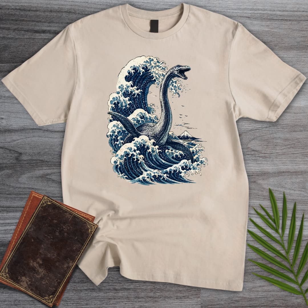 T-Shirt Sand / S The Great Plesiosaurus Wave T-Shirt