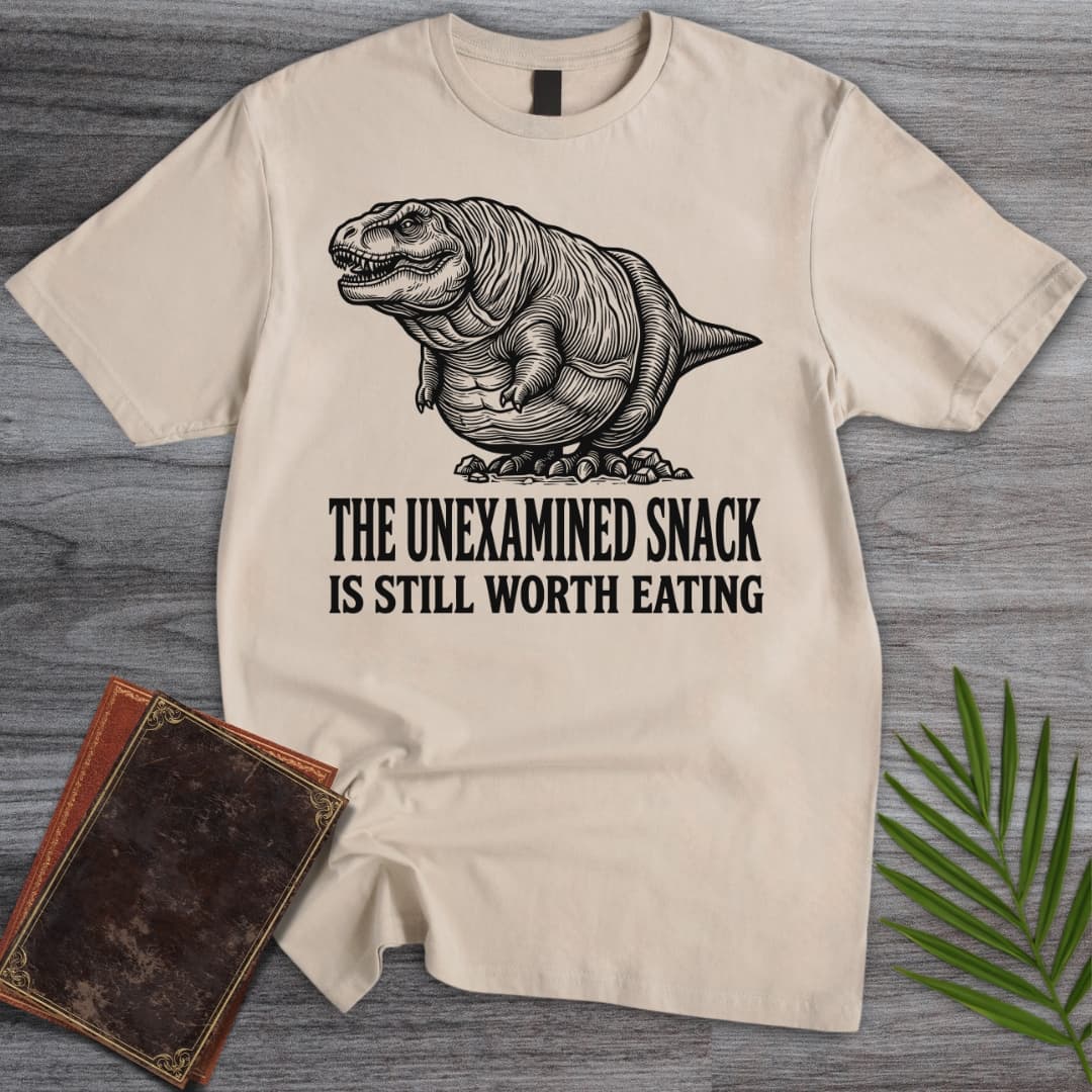 T-Shirt Sand / S The Unexamined Snack: T.rex T-Shirt