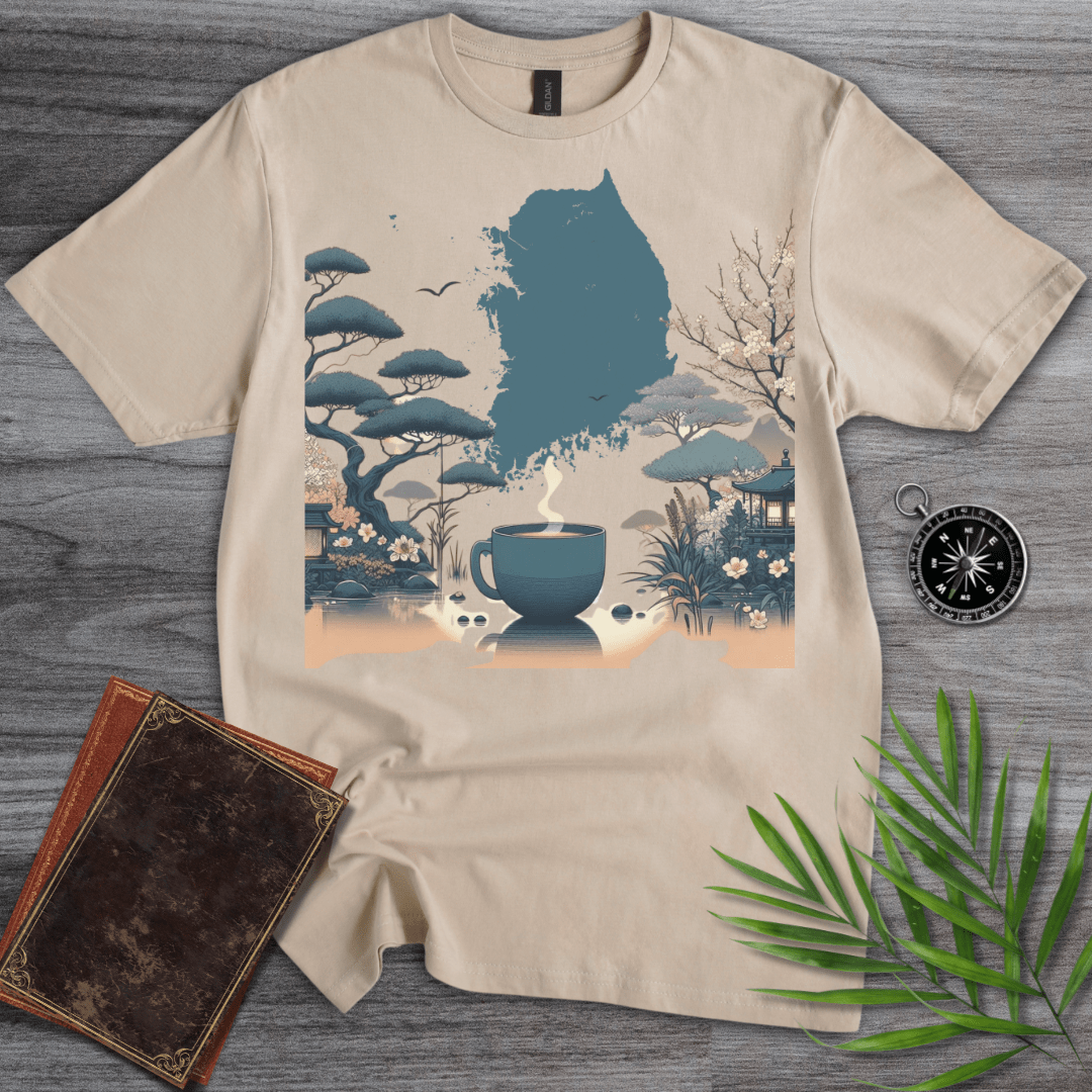 T-Shirt Sand / S Traditional Korean Graphic Map T-Shirt