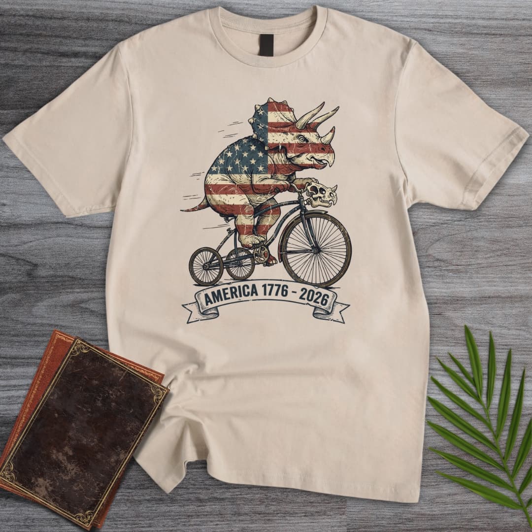 T-Shirt Sand / S Triceratops Bicycle Americas 250th T-Shirt