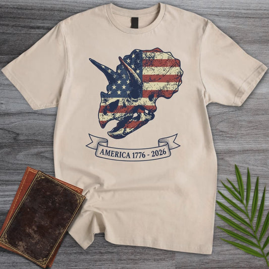 T-Shirt Sand / S Triceratops Skull Americas 250th T-Shirt