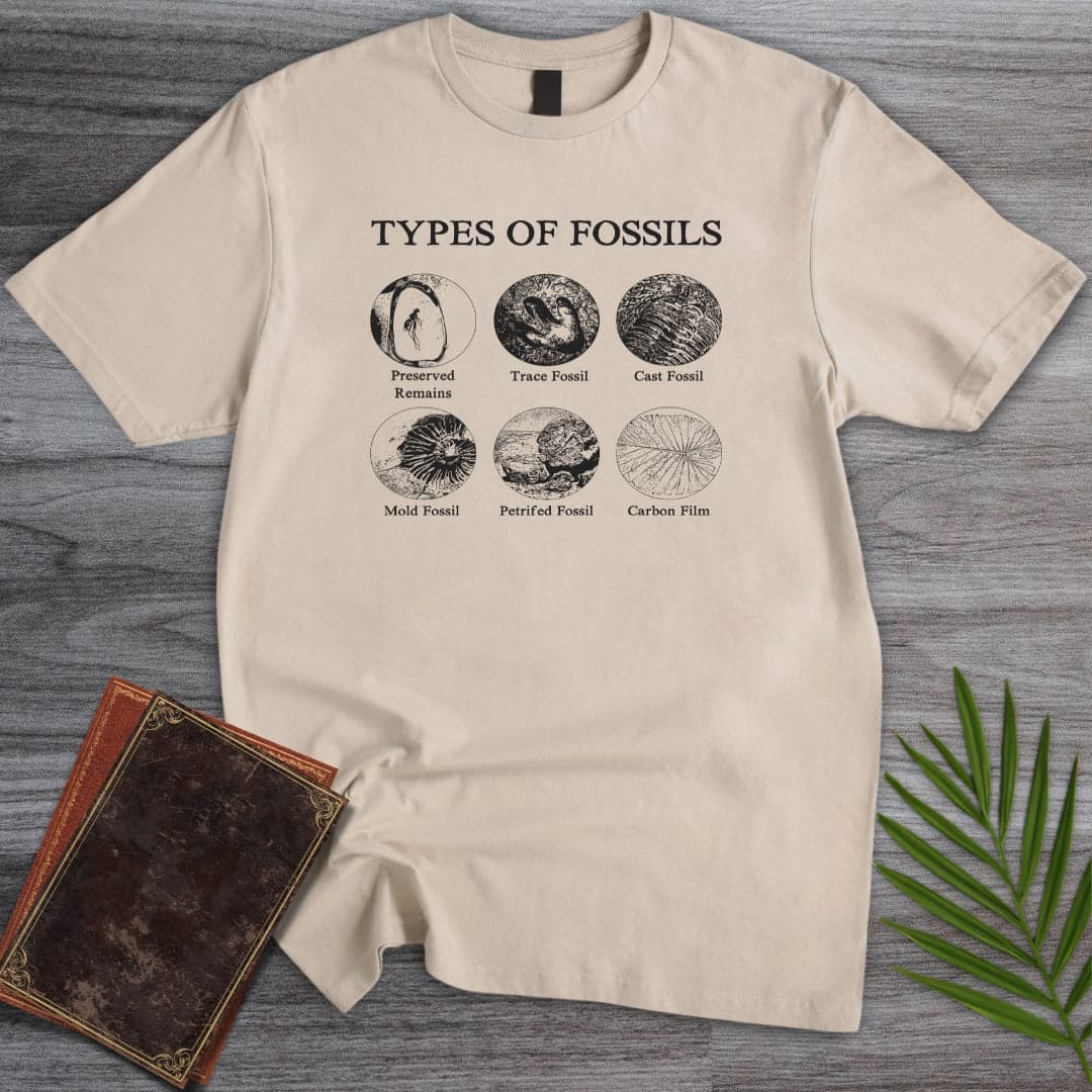 T-Shirt Sand / S Types of Fossils T-Shirt